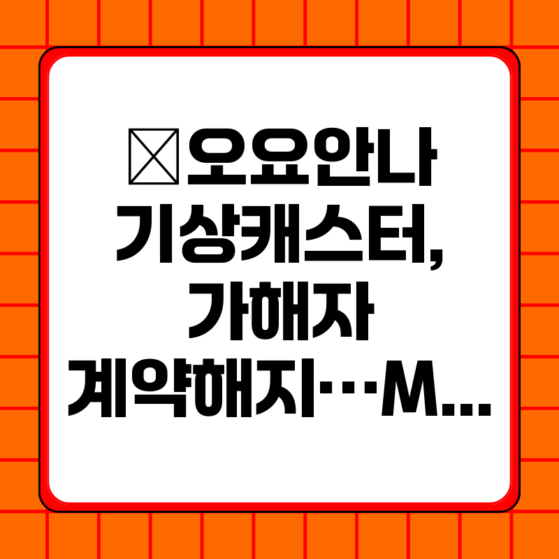 오요안나-기상캐스터-가해자-계약해지MBC의-진실은