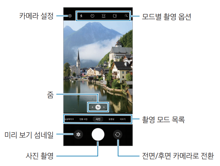  갤럭시 휴대폰  카메라 사용법(23.2.11업데이트)