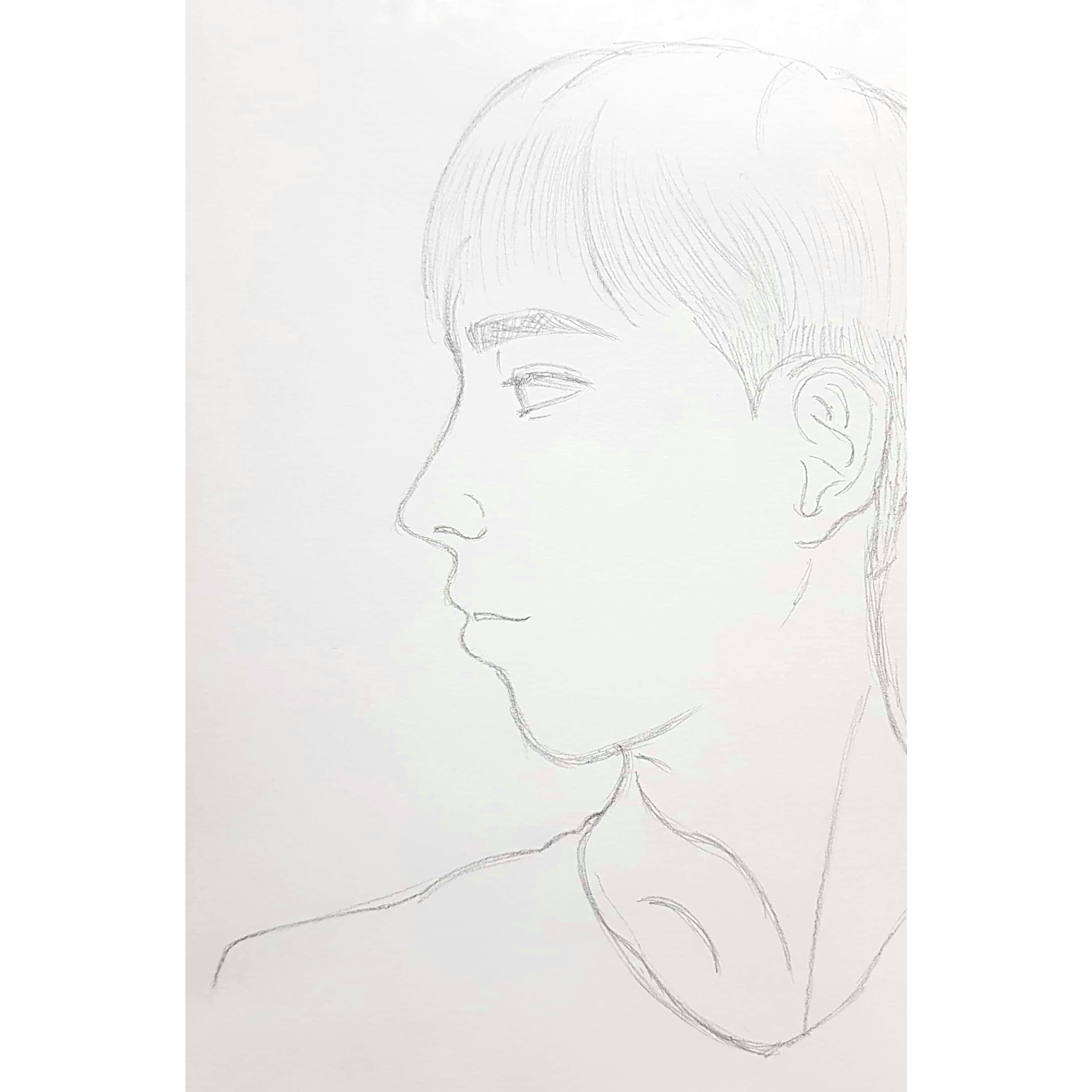  왼쪽 얼굴 자화상