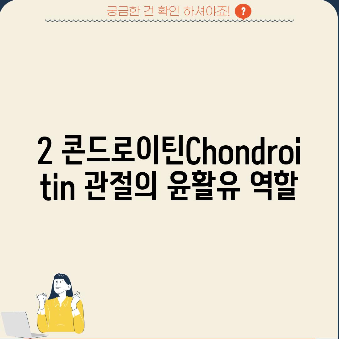 2. 콘드로이틴(Chondroitin): 관절의 윤활유 역할