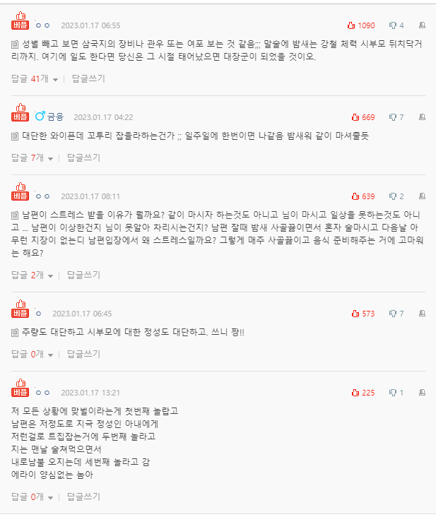  시댁 다 챙기며 스트레스 풀려고 술마시는거 타박하는 남편 썰..