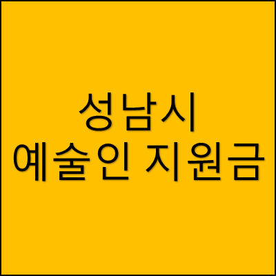 성남시 예술인 지원금 썸네일
