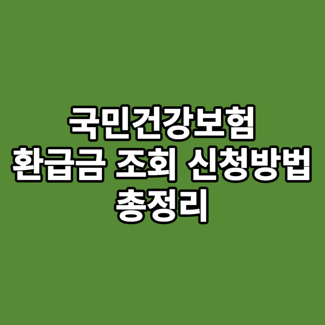  국민건강보험 환급금 조회 신청방법