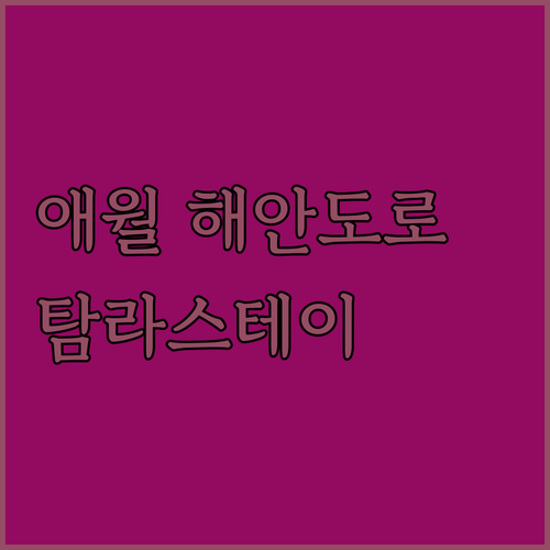 애월 해안도로 따라 만끽하는 탐라스테