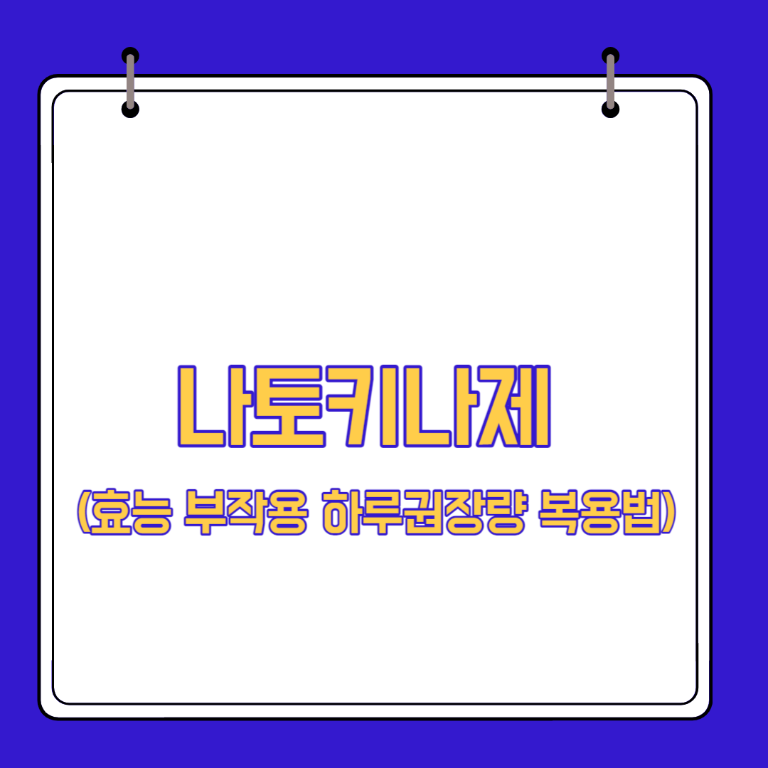  나토키나제 효능 부작용 하루권장량 복용법