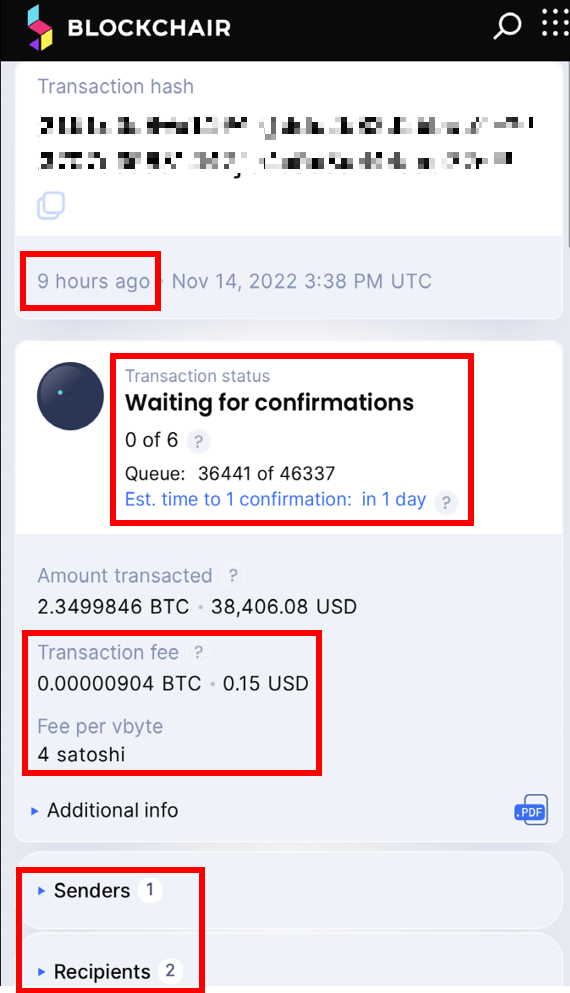 비트코인 전송 무기한 PENDING 사례