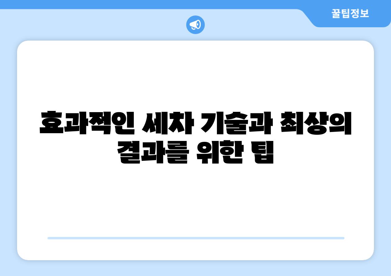 효과적인 세차 기술과 최상의 결과를 위한 팁