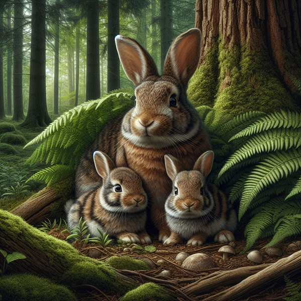 숲속의 토끼가족
