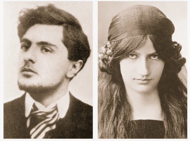 모딜리아니와 그의 아내 잔 에뷔테른 사진