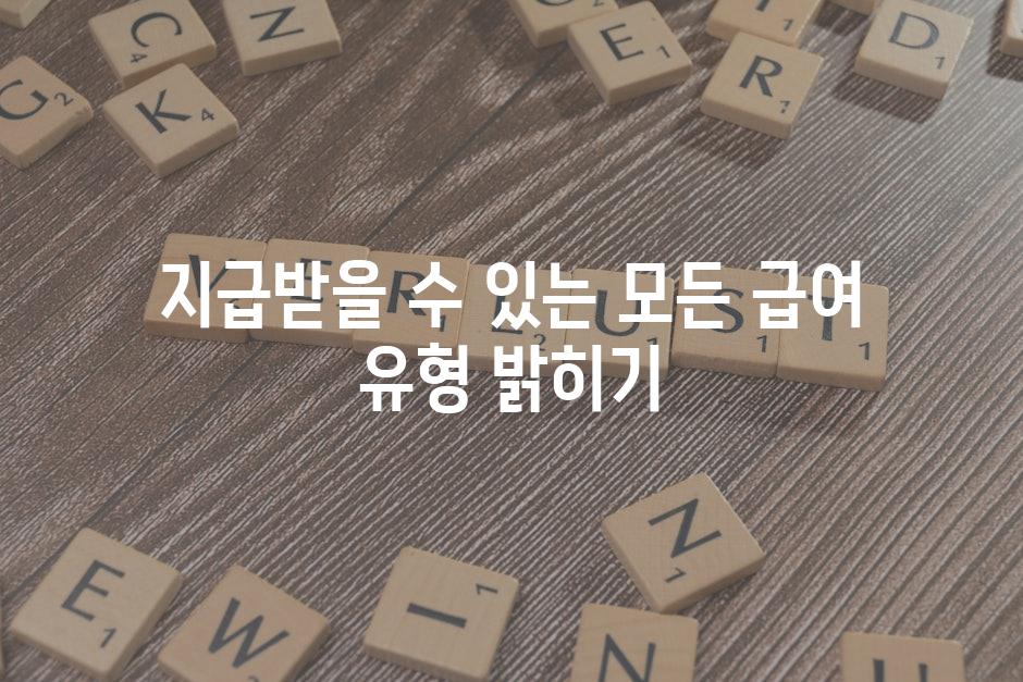 지급받을 수 있는 모든 급여 유형 밝히기