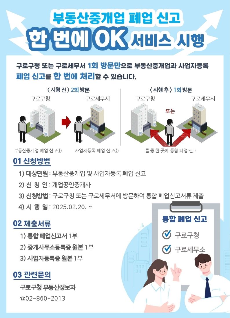 부동산중개업 폐업신고 안내 포스터 사진