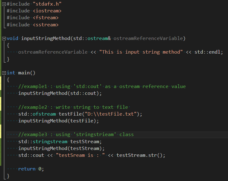  [C++] write string with ostream, stringstream class