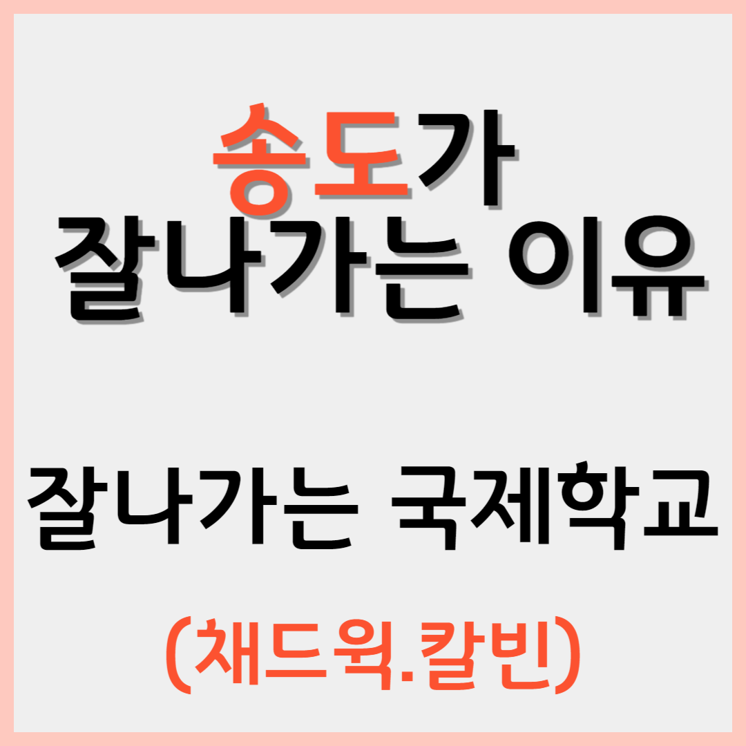 송도가 잘나가는 이유. 국제학교