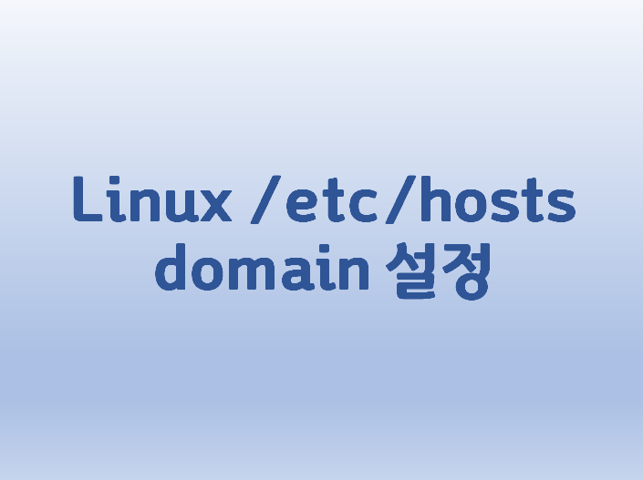  [Linux] 리눅스 /etc/hosts domain 설정 방법