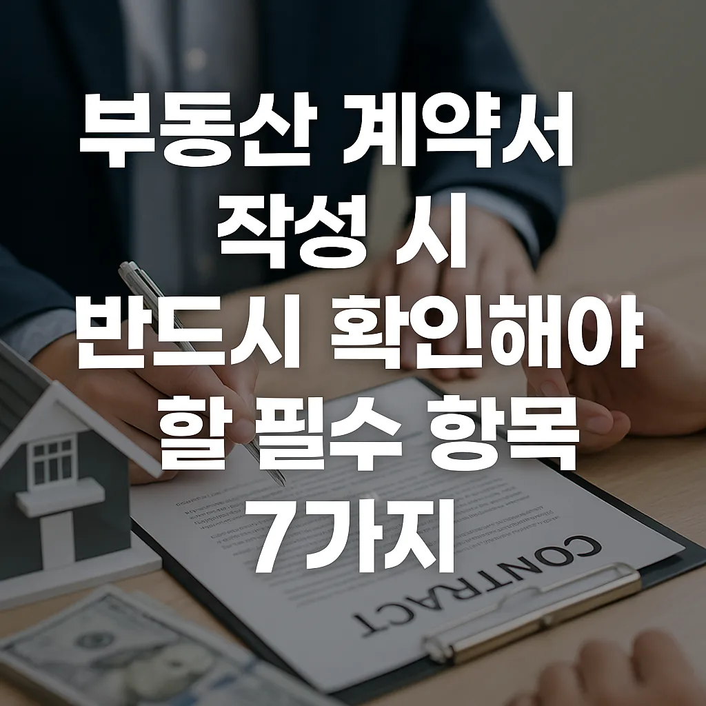 부동산 계약서 작성 시 반드시 확인해야 할 필수 항목 7가지