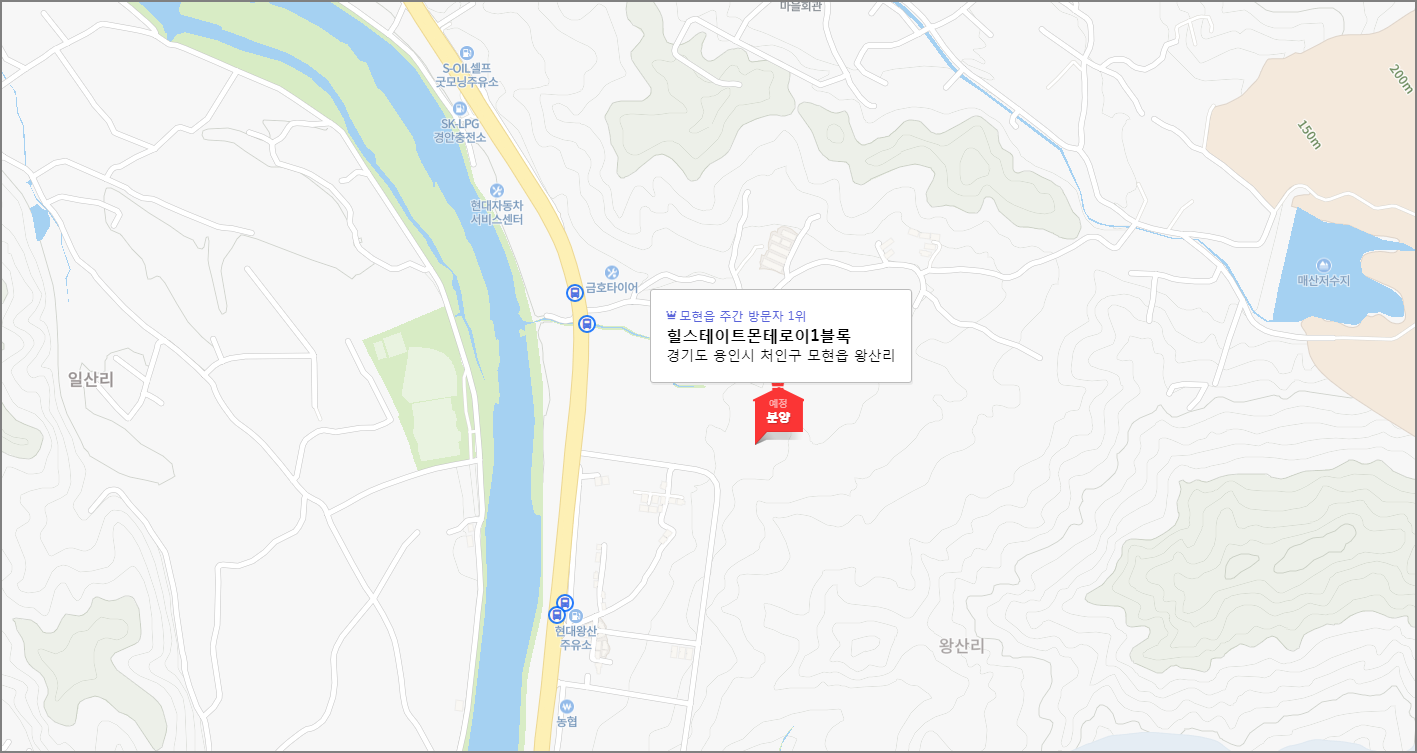 용인 힐스테이트 몬테로이 위치(모현 왕산지구)