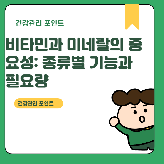 비타민과 미네랄의 중요성: 종류별 기능과 필요량