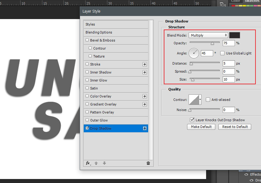 포토샵 그림자 효과