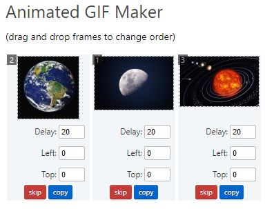 마우스 클릭으로 사진 복사 이동 순서변경 가능