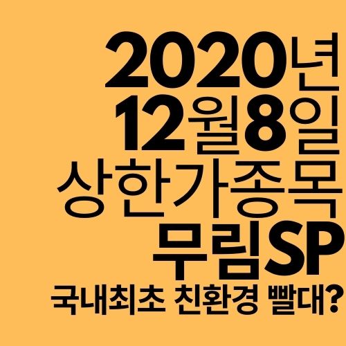  [상한가 종목] 무림SP (상한가 이유가 빨대?)