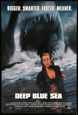  영화 딥 블루 씨(1999) Deep Blue Sea, 상어! 이눔의 시키 뇌가 커지가! 사람잡아묵네..