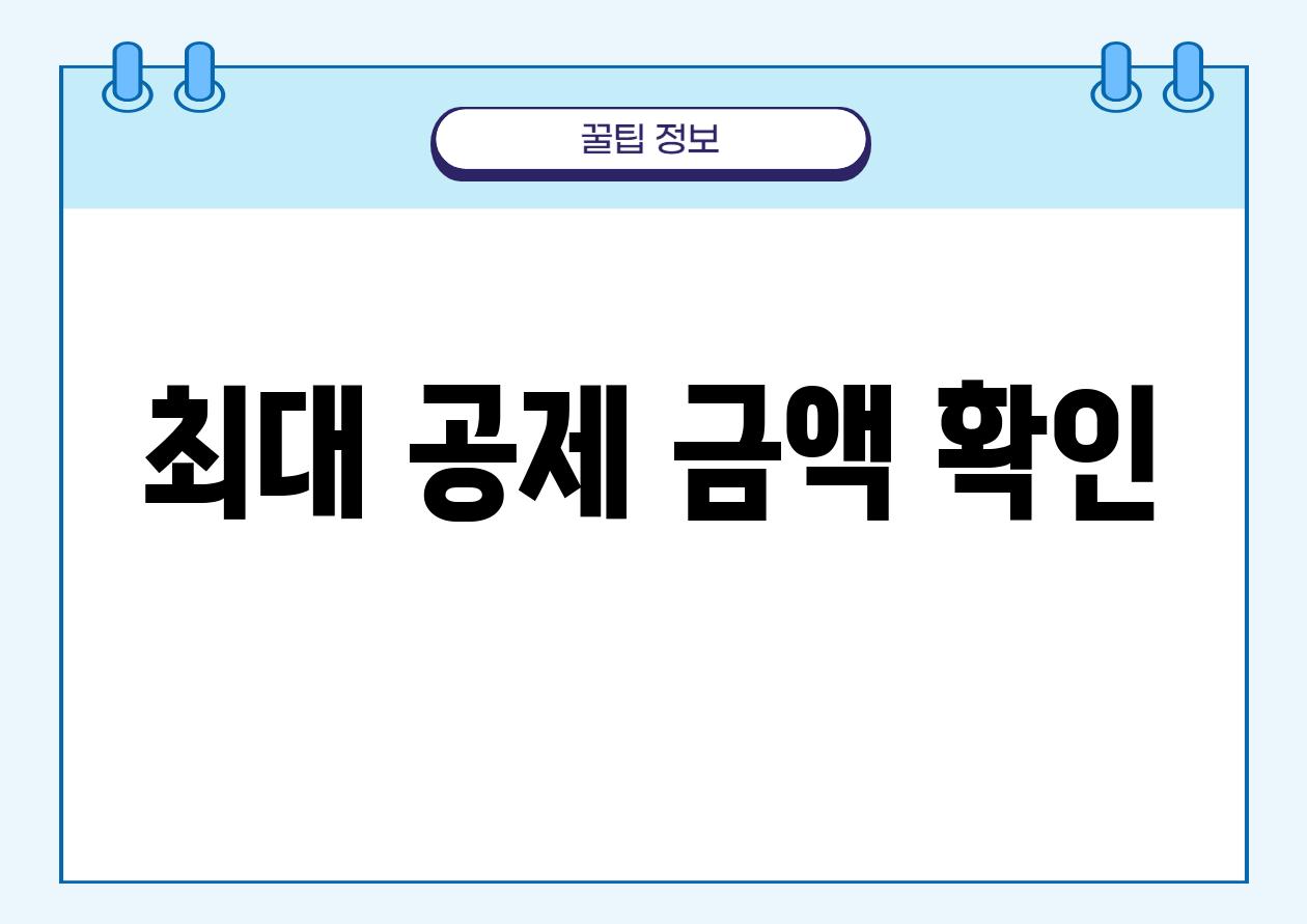 최대 공제 금액 확인