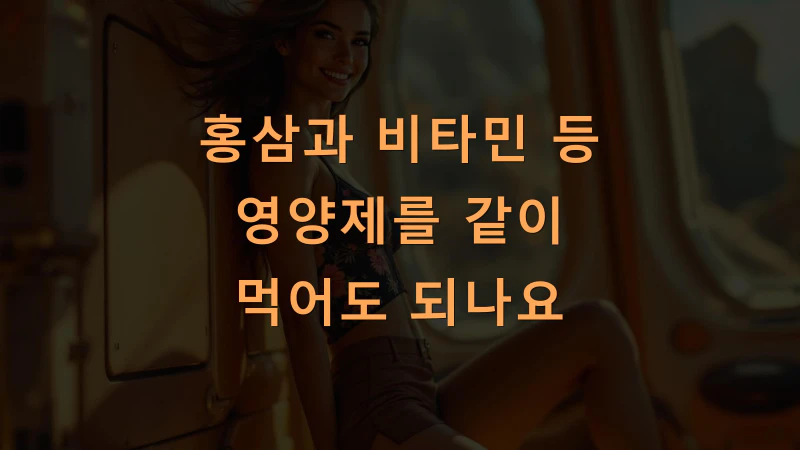 홍삼과 비타민 등 영양제를 같이 먹어도 되나요? 함께 먹을 때 주의할 점
