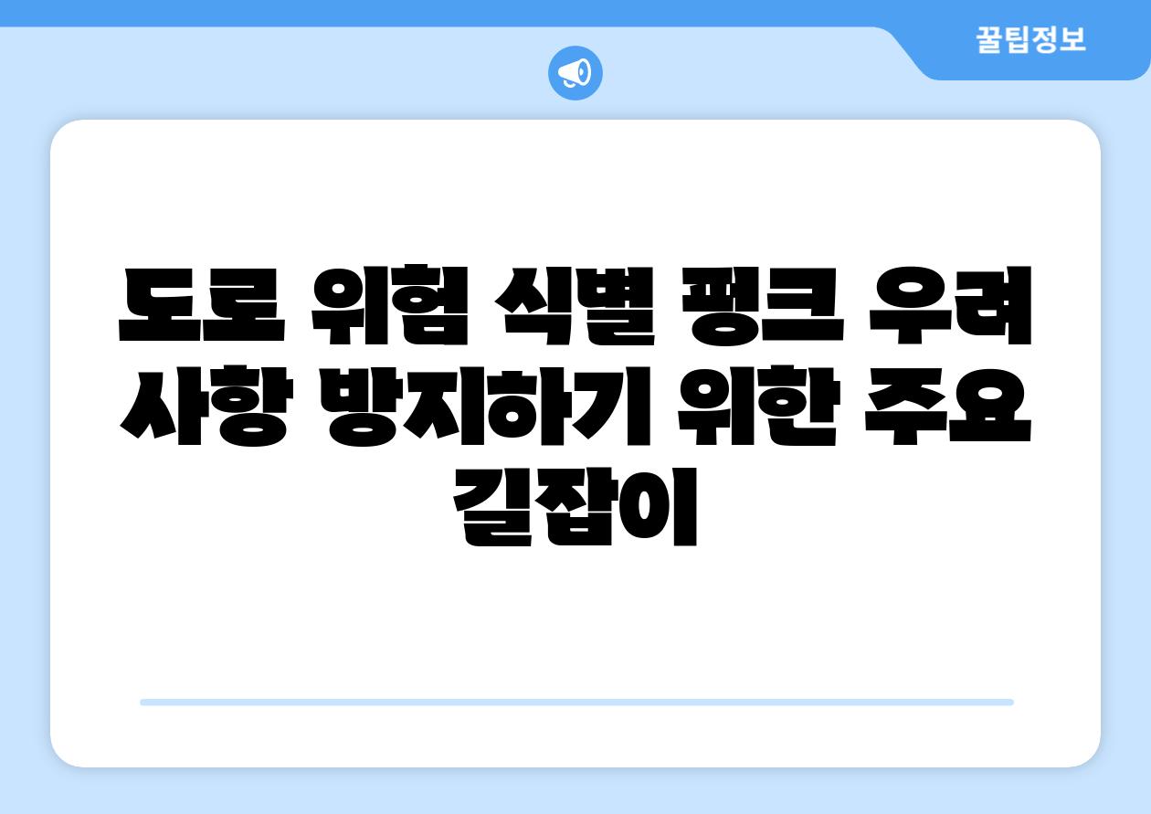 도로 위험 식별 펑크 우려 사항 방지하기 위한 주요 길잡이