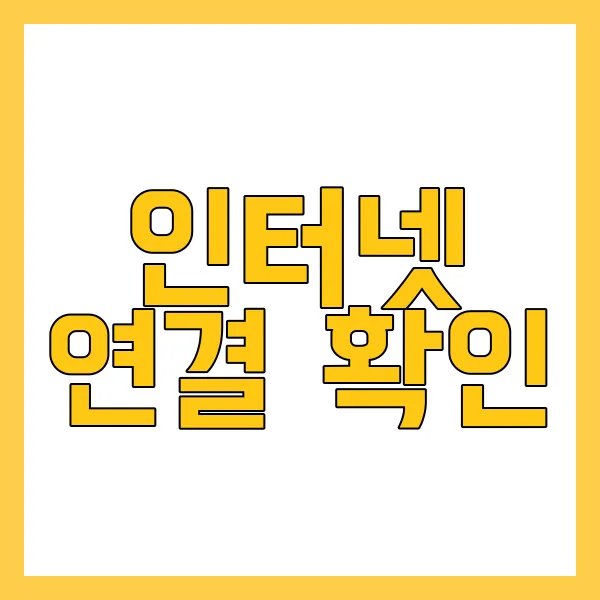 인터넷 연결 오류