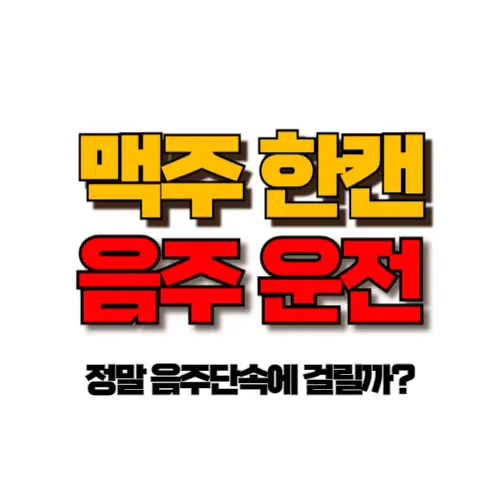 맥주 한캔 음주운전 썸네일