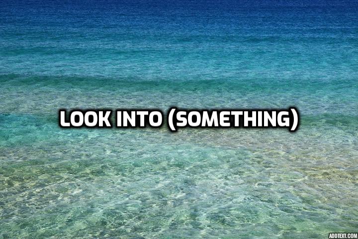  [구동사] 조사하다,고려하다, 검토하다 look into something 영어공부 혼자하기