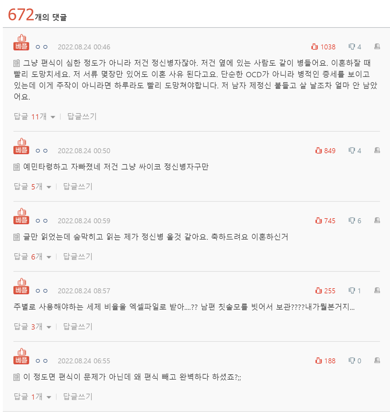  편식심한 남편과 이혼한 썰..