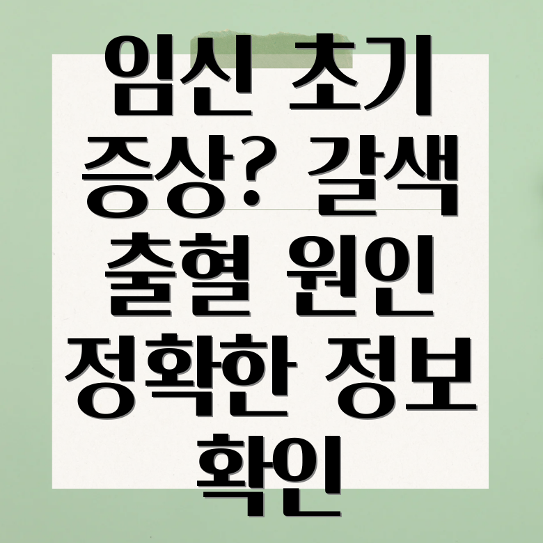 임신극초기 갈색출혈