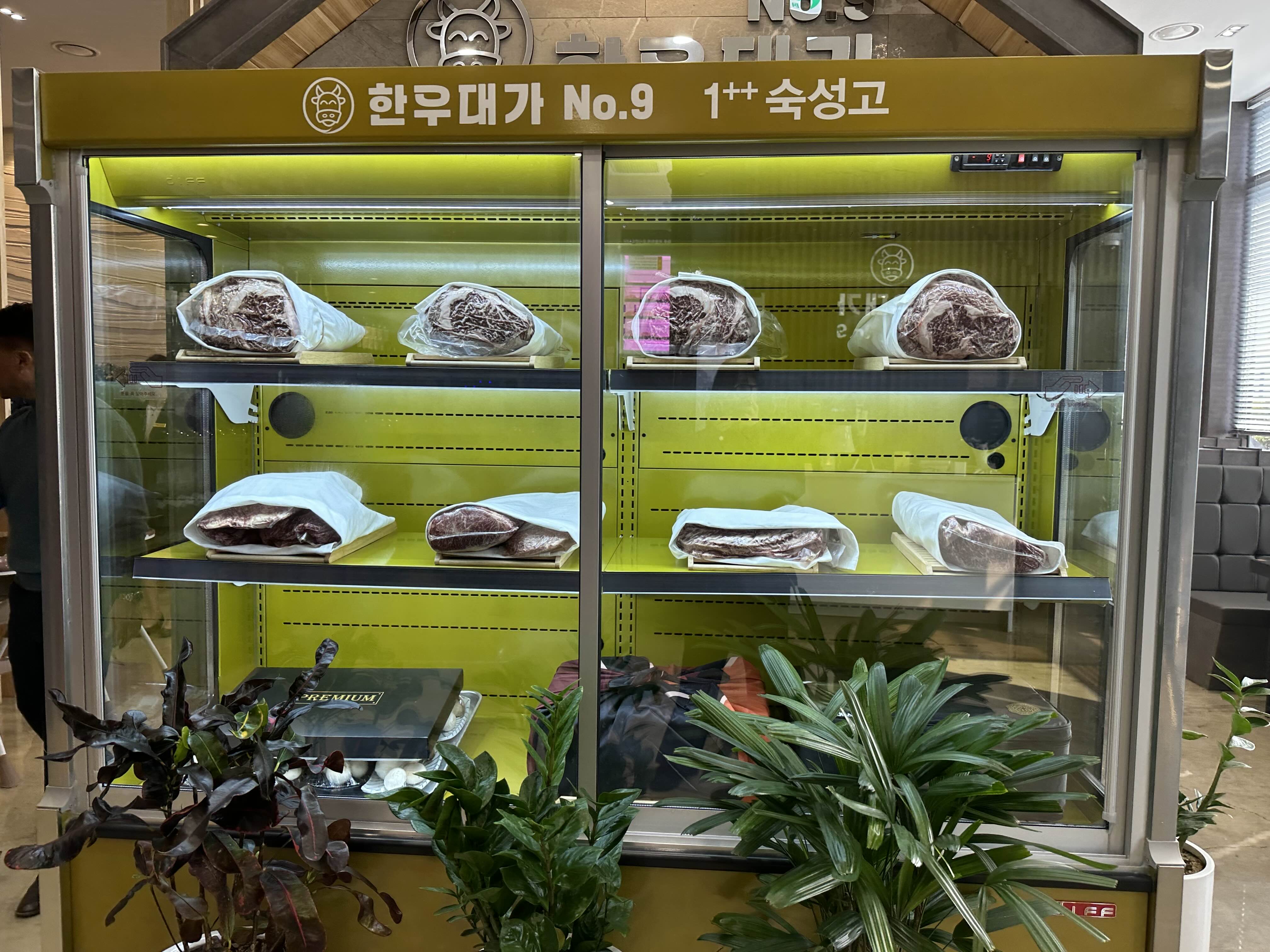 광양 맛집 광양읍 한우 대가 no.9 점심 식사 소고기 맛집 숙성 냉장고