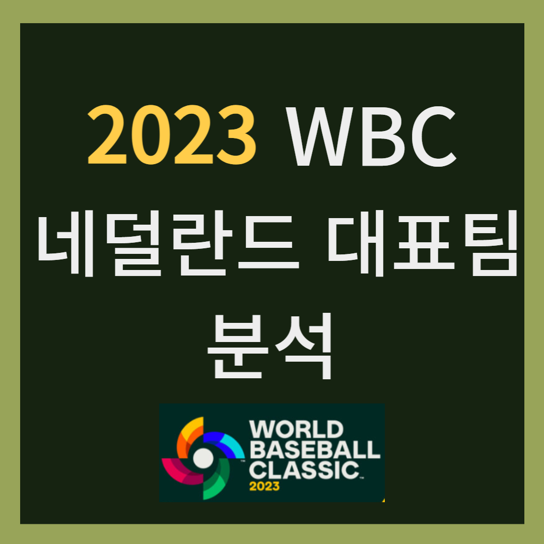 2023 wbc 네덜란드 감독 및 대표팀