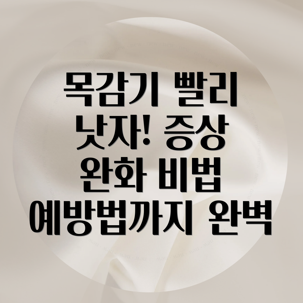 목감기 빠른 회복