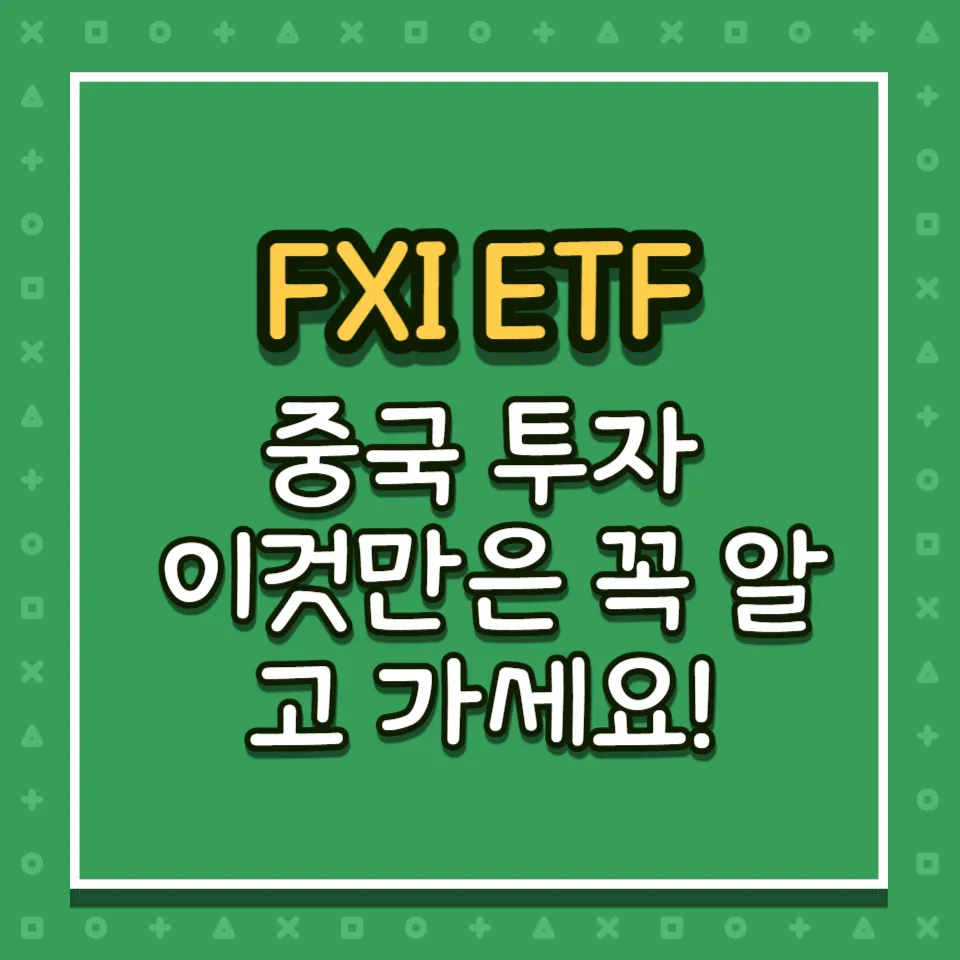 FXI ETF: 중국 투자의 첫걸음&#44; 이것만은 꼭 알고 가세요!