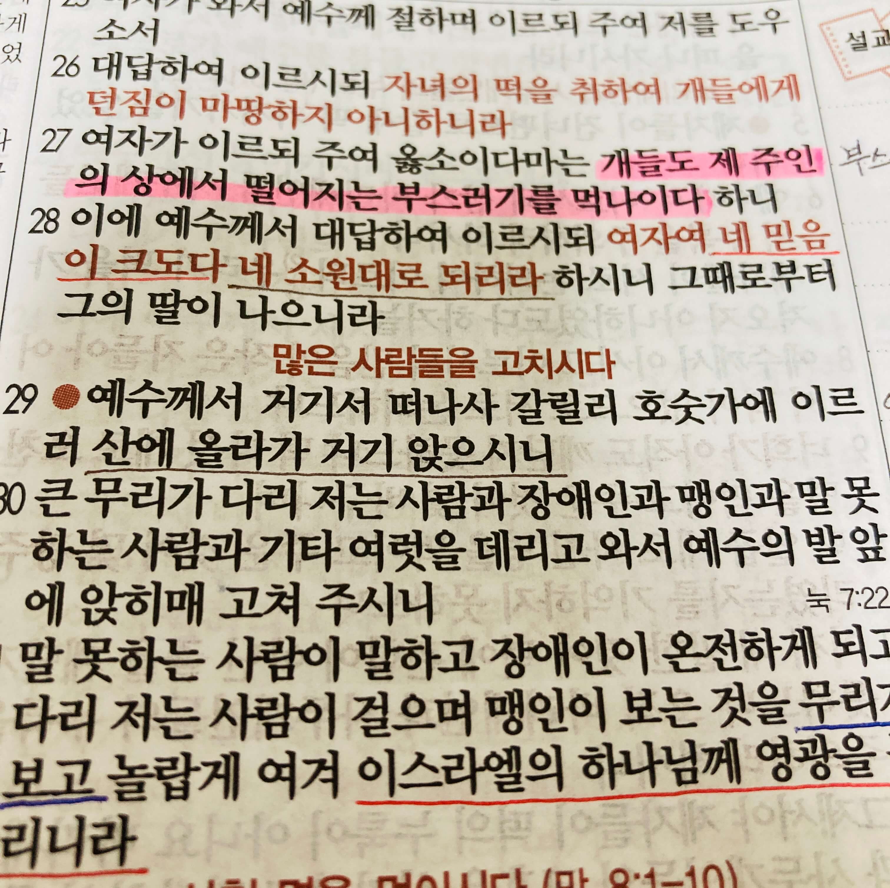 자녀의 떡을 취하여 개들에게&#44; 부스러기 은혜의 풍성함