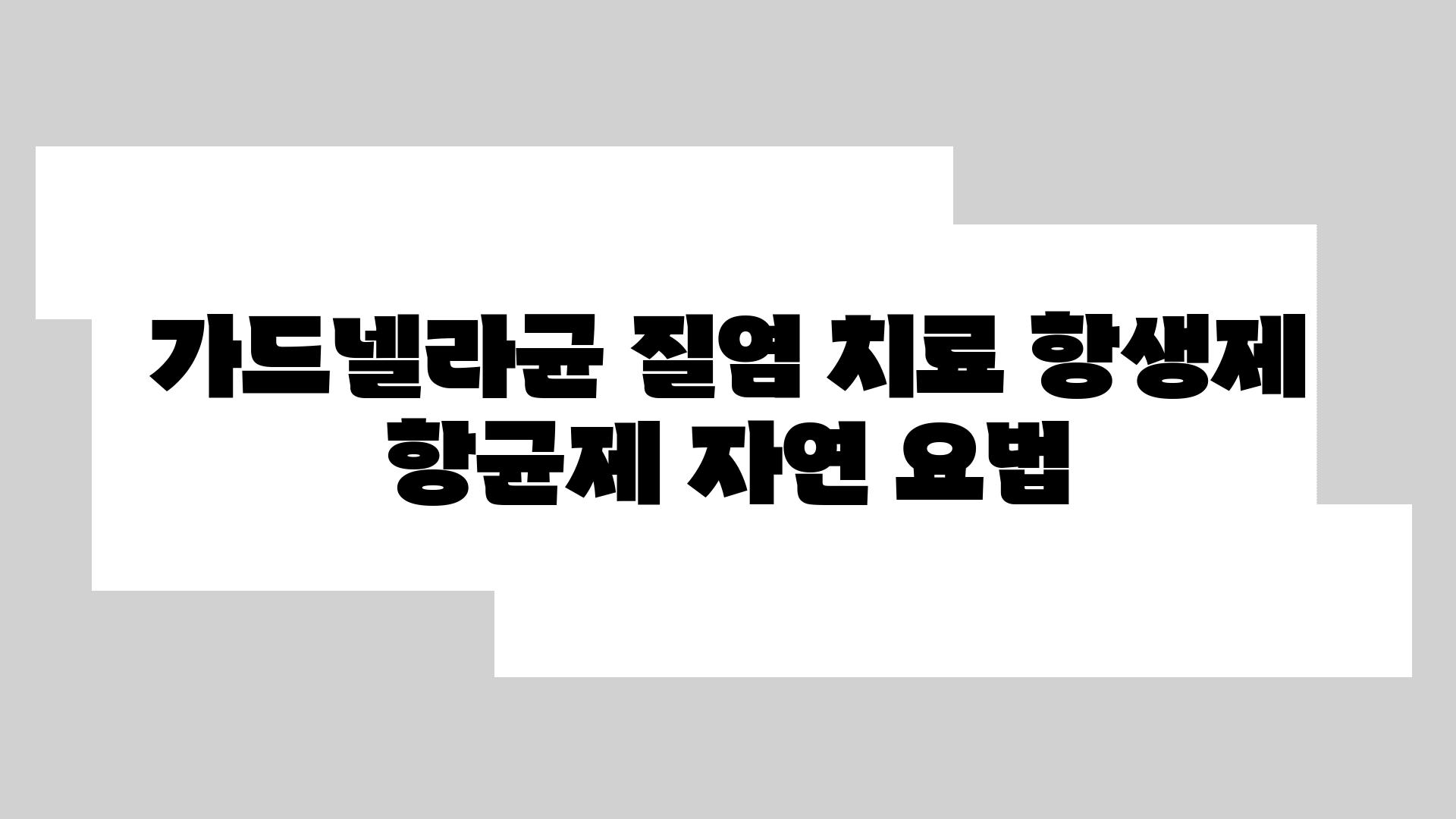 가드넬라균 질염 치료 항생제 항균제 자연 요법