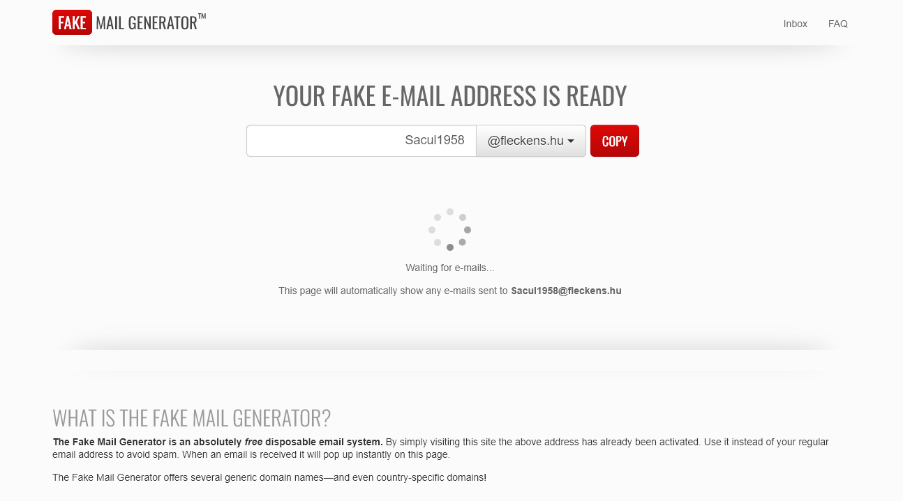 Fake Mail Generator