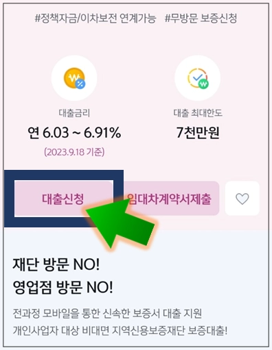 계룡시-개인사업자대출-step4-대출신청-버튼누르기