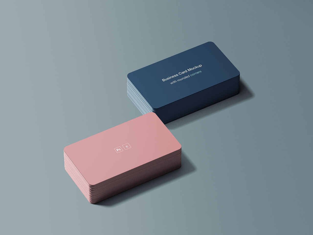 Business Card Mockup with Rounded Corners(둥근 모서리 명함 목업)