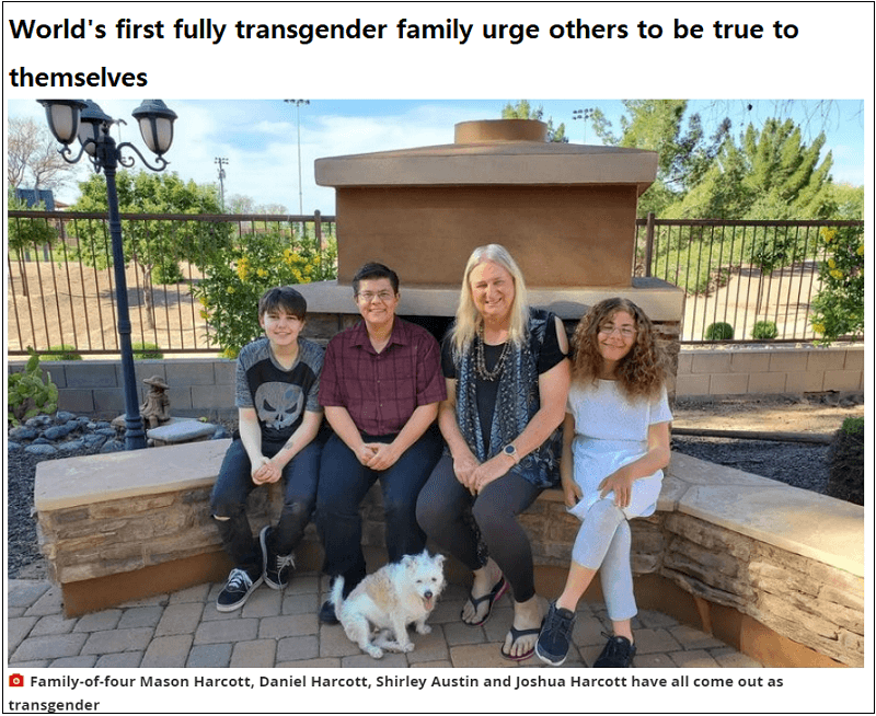  이런! 온 가족이 트랜스젠더...세계 최초 World's first fully transgender family urge others to be true to themselves