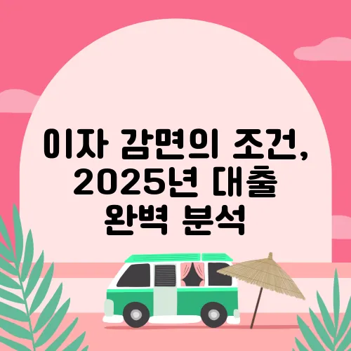 이자 감면의 조건, 2025년 대출 완벽 분석