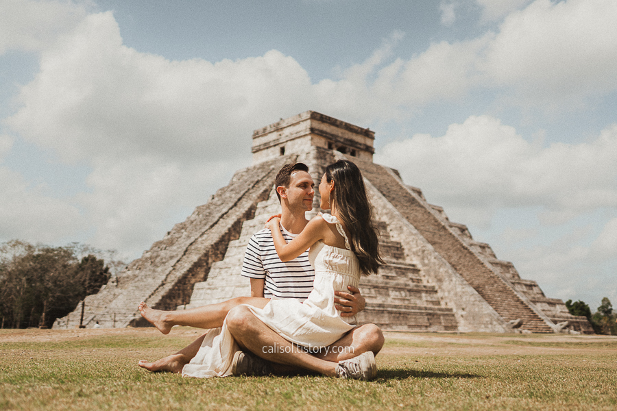멕시코 유카탄 칸쿤 여행 피라미드 치첸이사 커플 사진