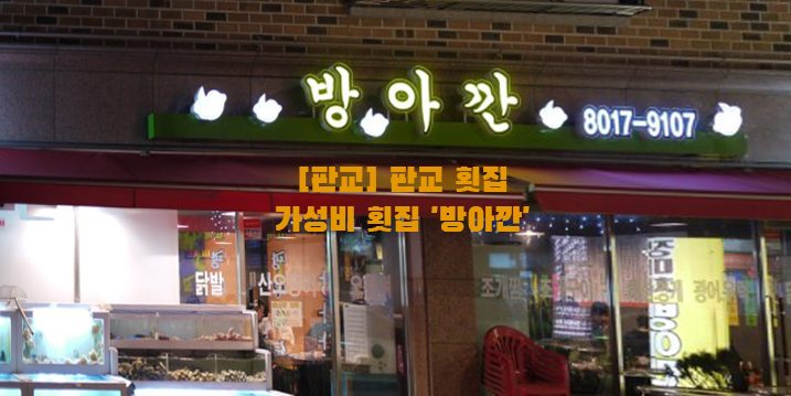  [판교] 판교 횟집…가성비 횟집 '방아깐'