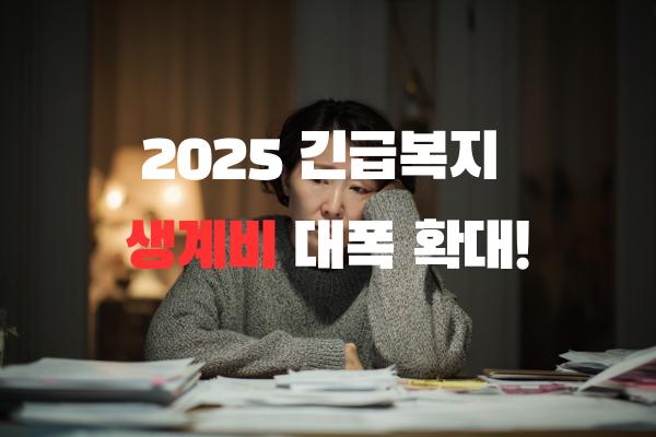 2025 긴급복지 생계비 지원기준 확대 및 변경사항 총정리