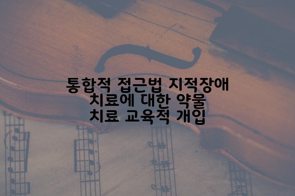 통합적 접근법 지적장애 치료에 대한 약물 치료 교육적 개입