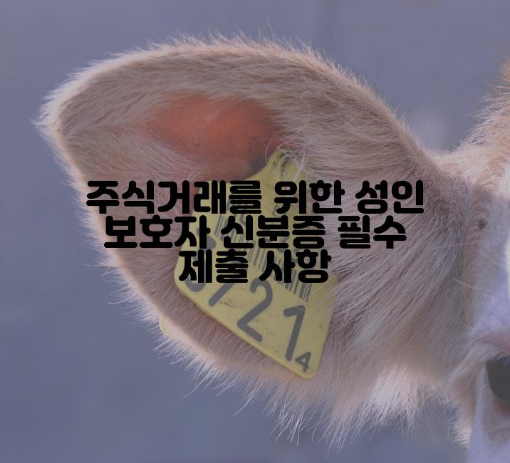 주식거래를 위한 성인 보호자 신분증 필수 제출 사항