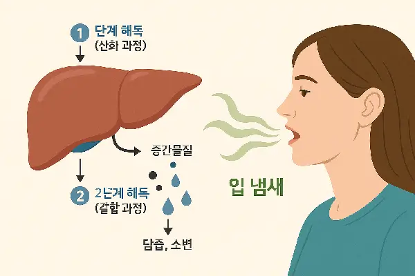 간 해독의 두 단계 – 왜 입 냄새로 연결될까?